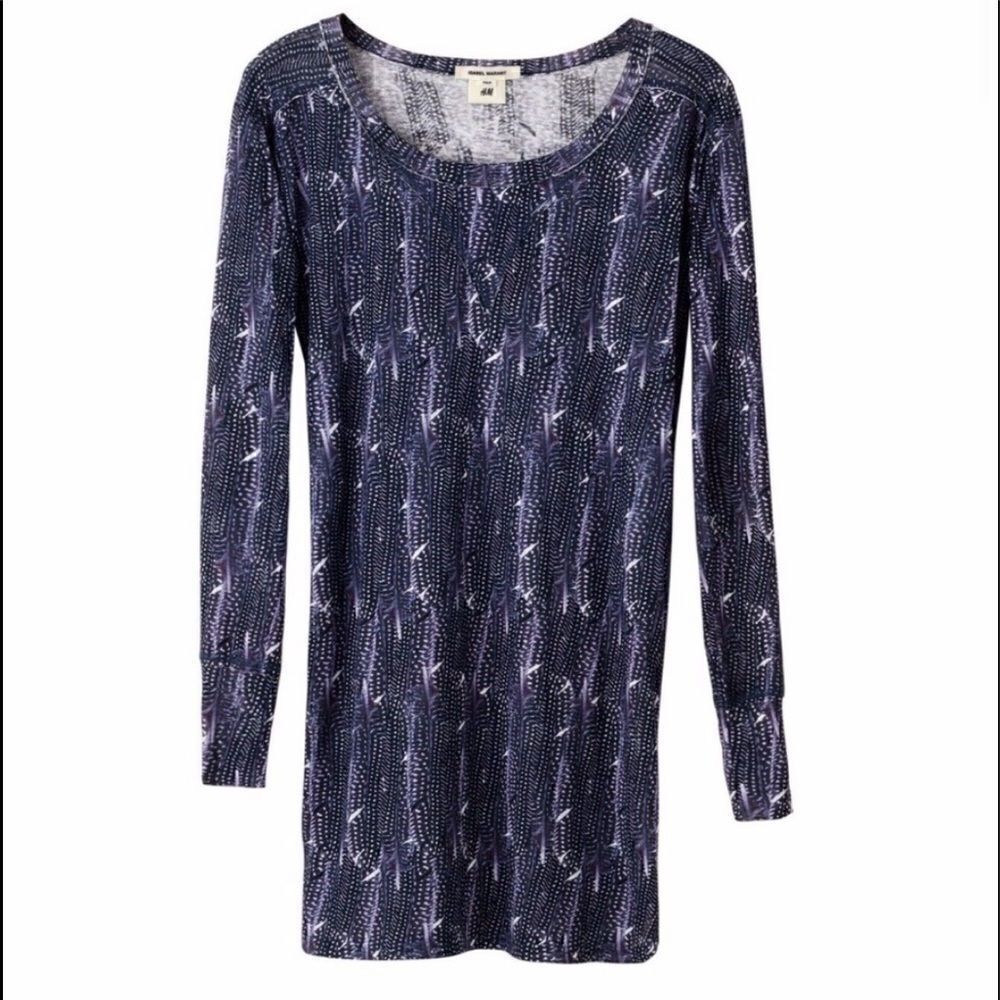 Isabel Marant for H&M Feather Print Linen Top Size 2